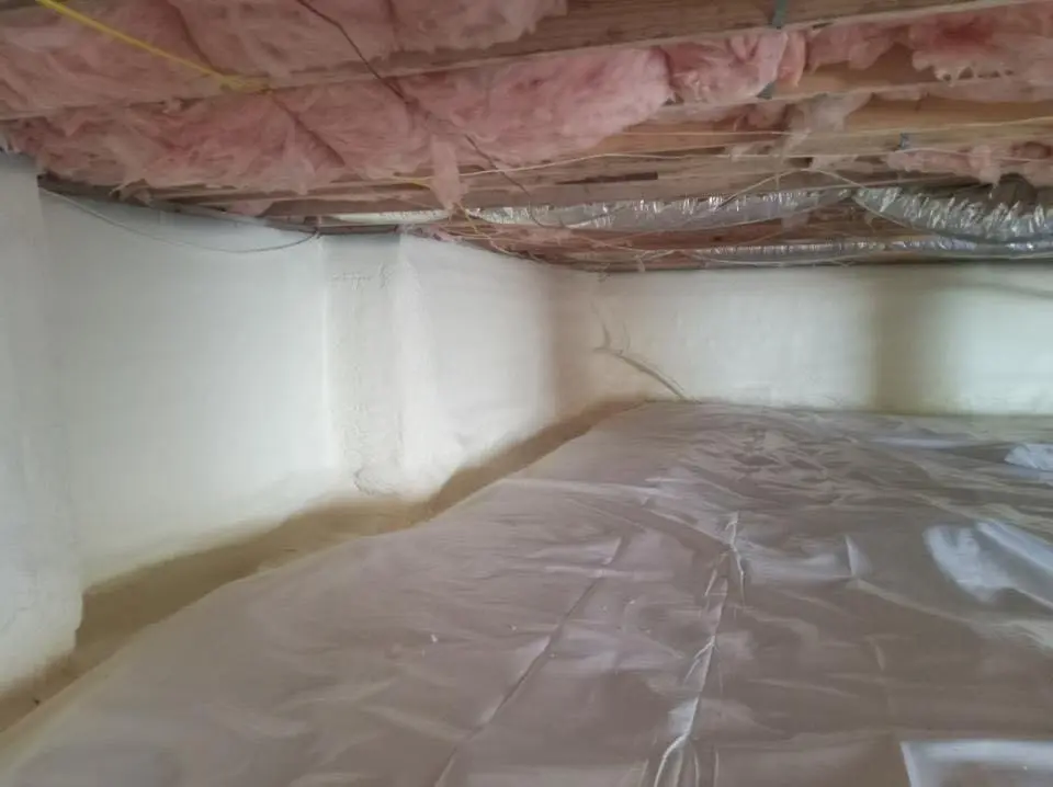 Crawl space encapsulation with closed-cell spray foam for Storm Damage Roof Repair in Pismo Beach